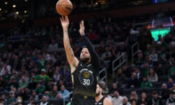 Warriors’ Steph Curry drills incredible half-court buzzer beater before halftime vs. Celtics