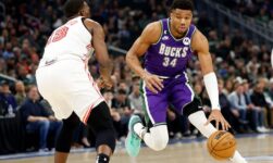 Giannis Antetokounmpo starts despite wrist but leaves game with knee injury